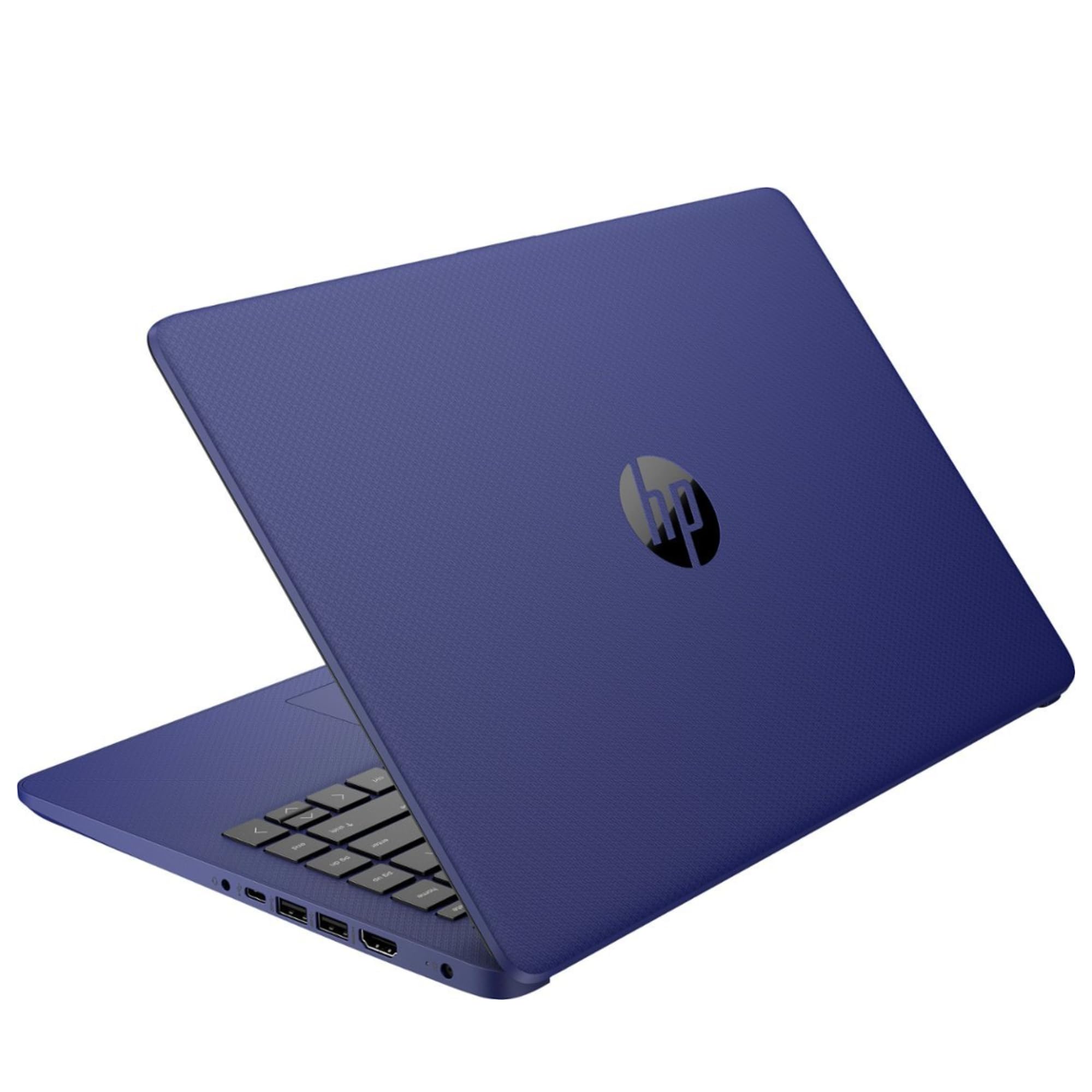 Laptop HP Stream 14 pulgadas, procesador Intel Celeron, memoria de 8 GB, almacenamiento eMMC de 64 GB, carga rápida, HDMI, batería dura hasta 11 horas, Office 365 1 año, Win11 S, microfibra