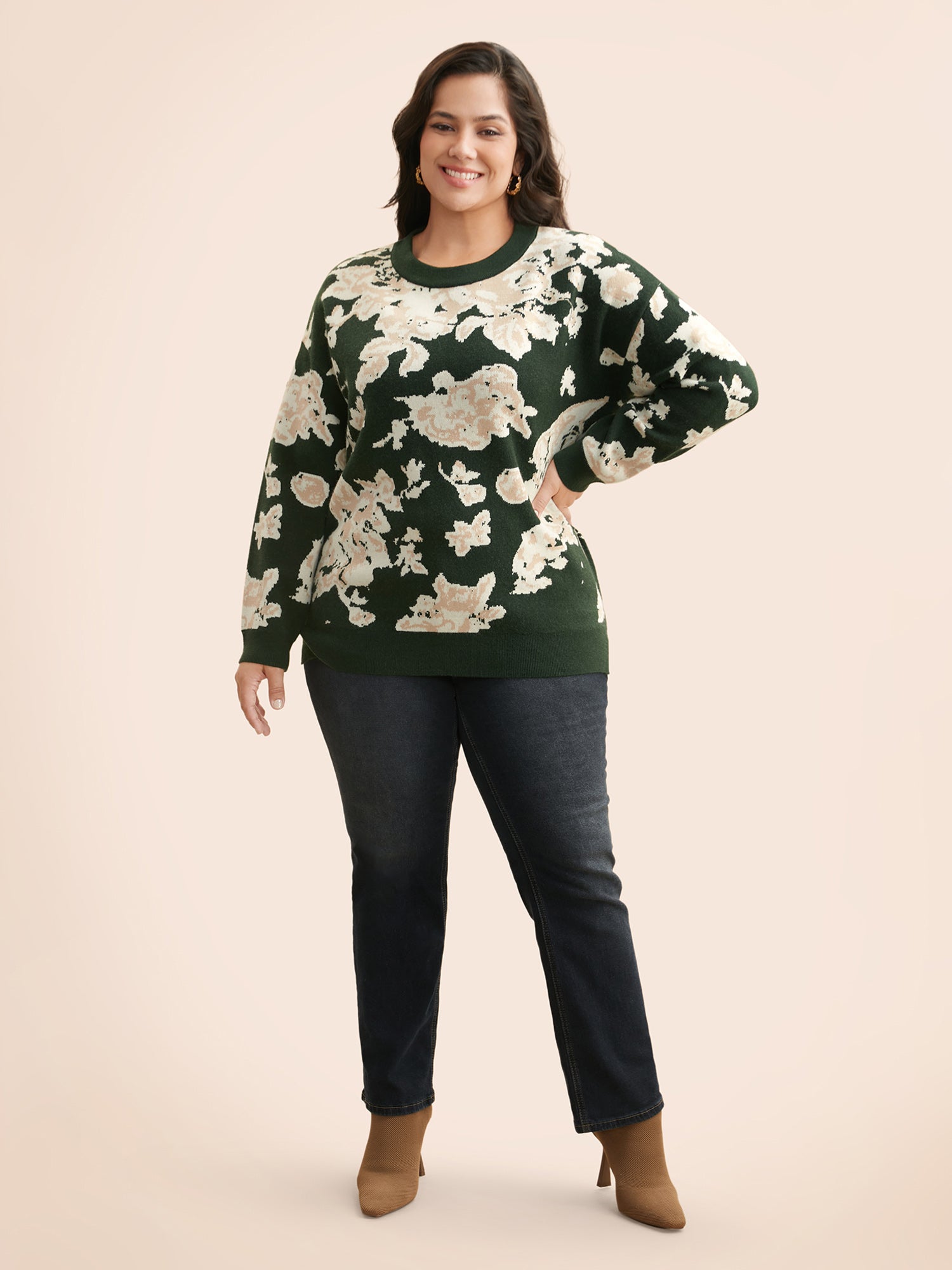 Supersoft Essentials Silhouette Floral Print Pullover