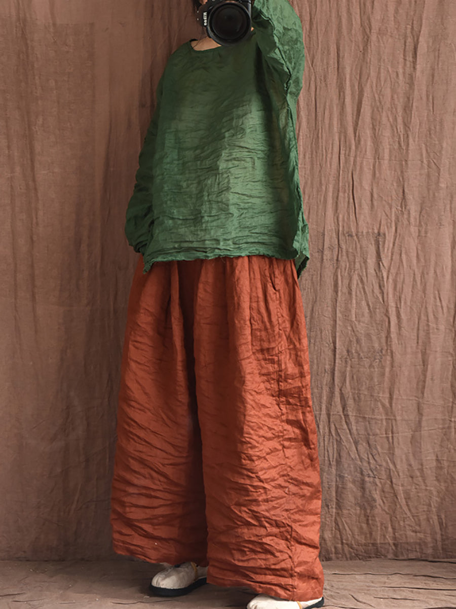 Women Summer Vintage Colorblock Loose Pants