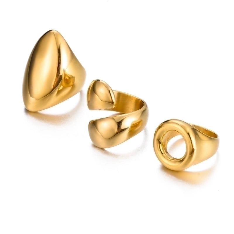 Minimalist Geometric 304 Stainless Steel Plating Stainless Steel Rings