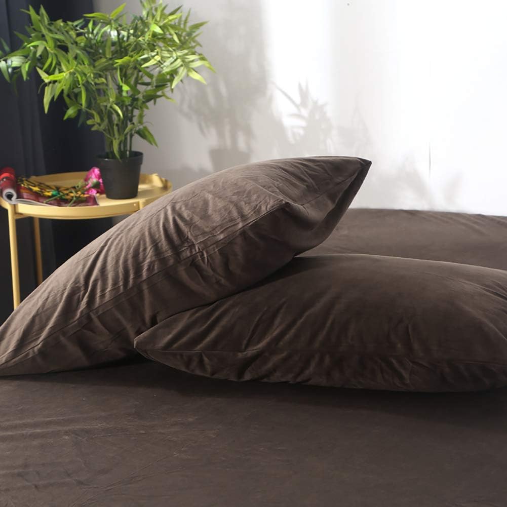 Brown Velvet-Luxury Bed Sheet Set