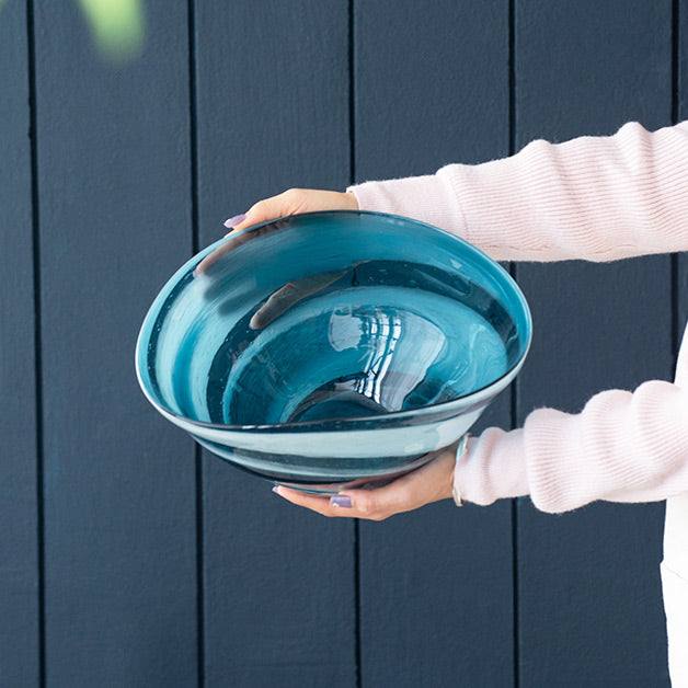 Sandstorm Decorative Bowl Large - Blue Grey