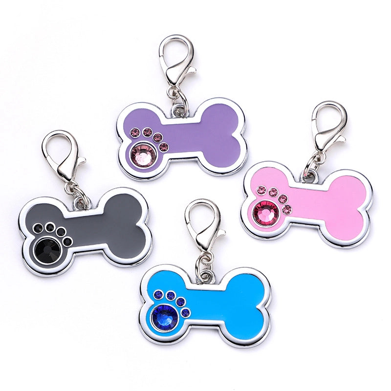 Modern Style Alloy Paw Print Pet Accessories Nameplate
