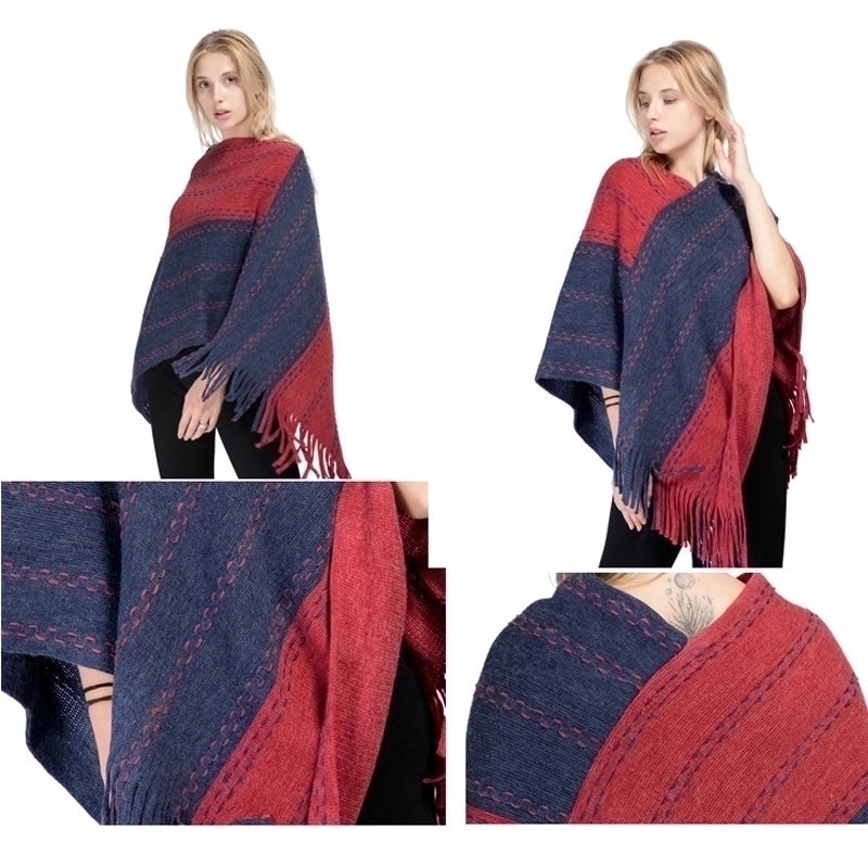 Women's Streetwear Color Block Acrylic Fiber/artificial Wool Tassel Shawl