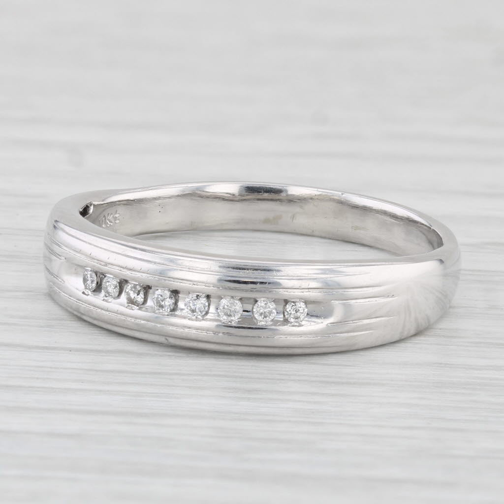 Diamond Men's Wedding Band 10k White Gold Size 12.75 Ring
