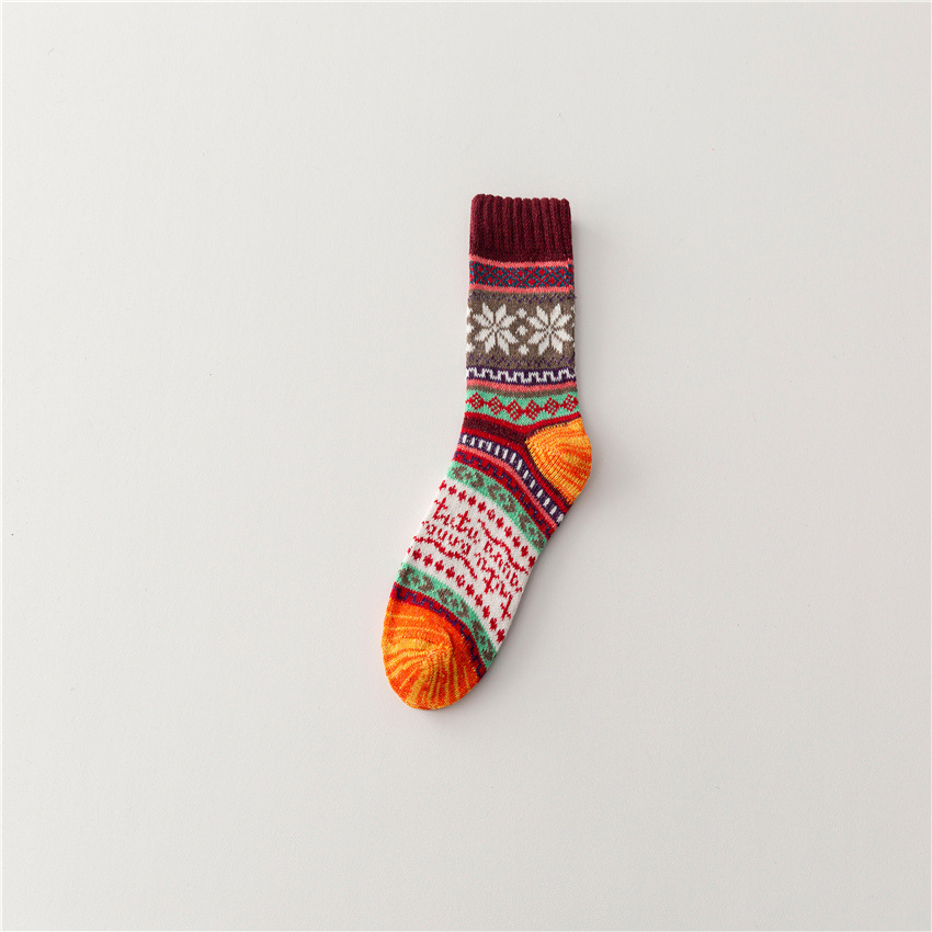 Ethnic Knitted Thick Needle Retro Socks