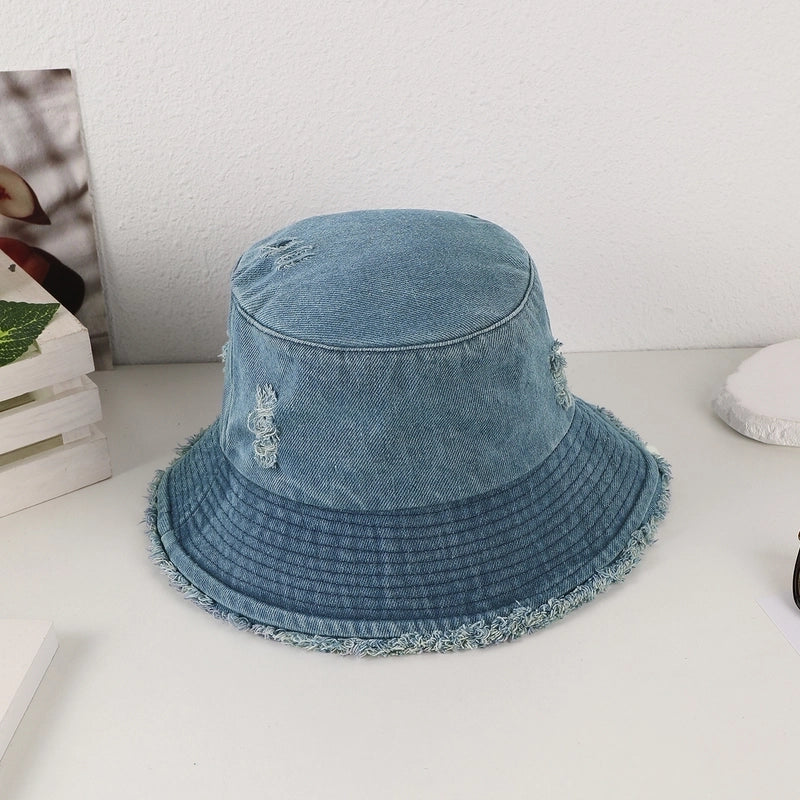Women's Vintage Style Commute Solid Color Curved Eaves Bucket Hat