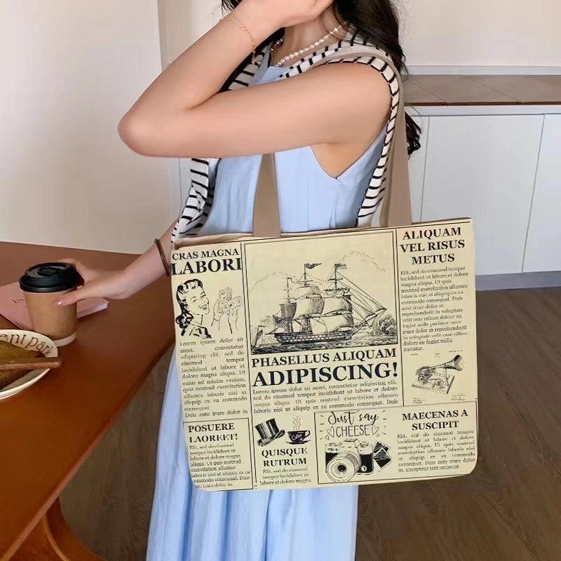 Women's Large Spring&summer Canvas Streetwear Shoulder Bag Canvas Bag
