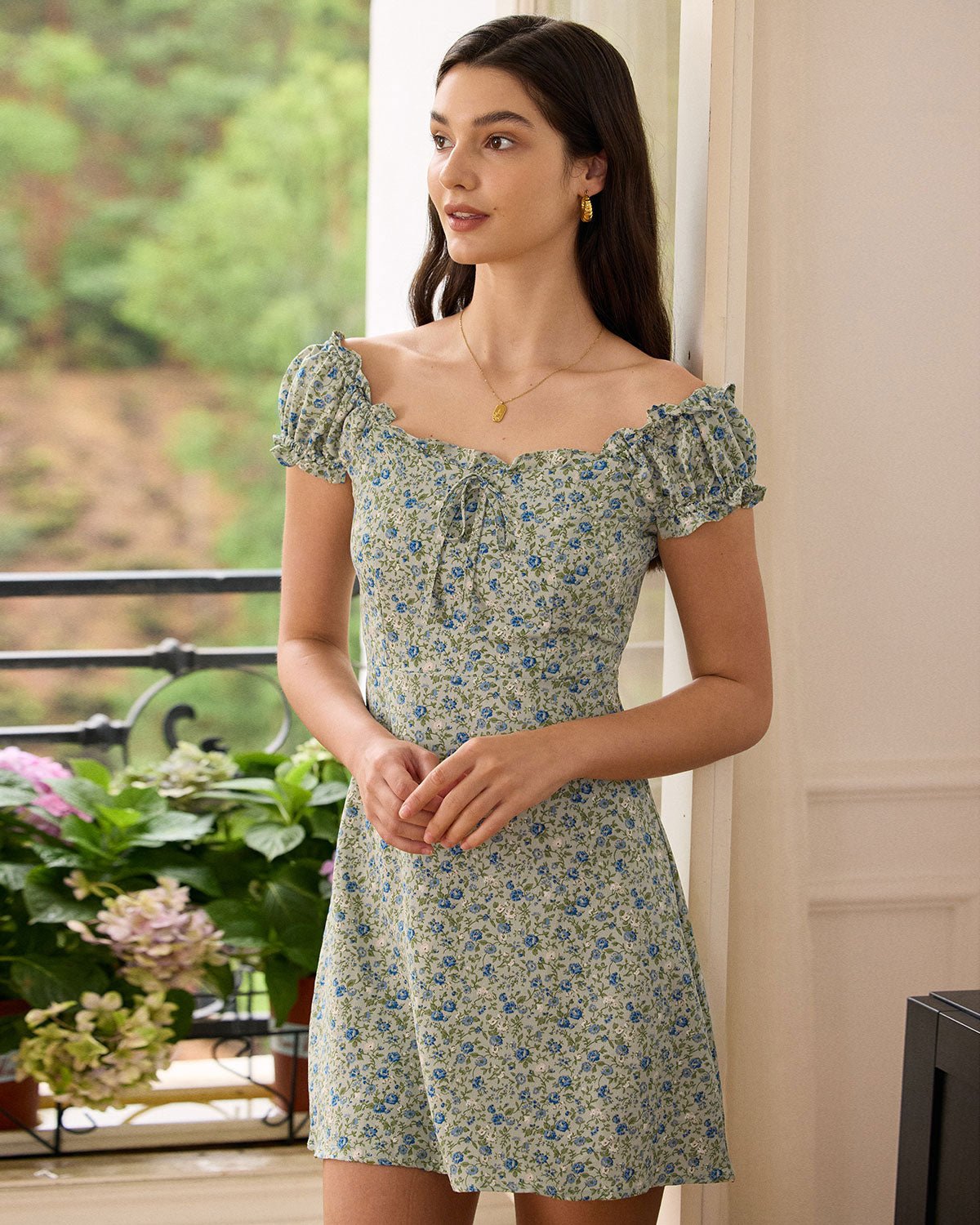 The Ruffle Edge Floral Mini Dress
