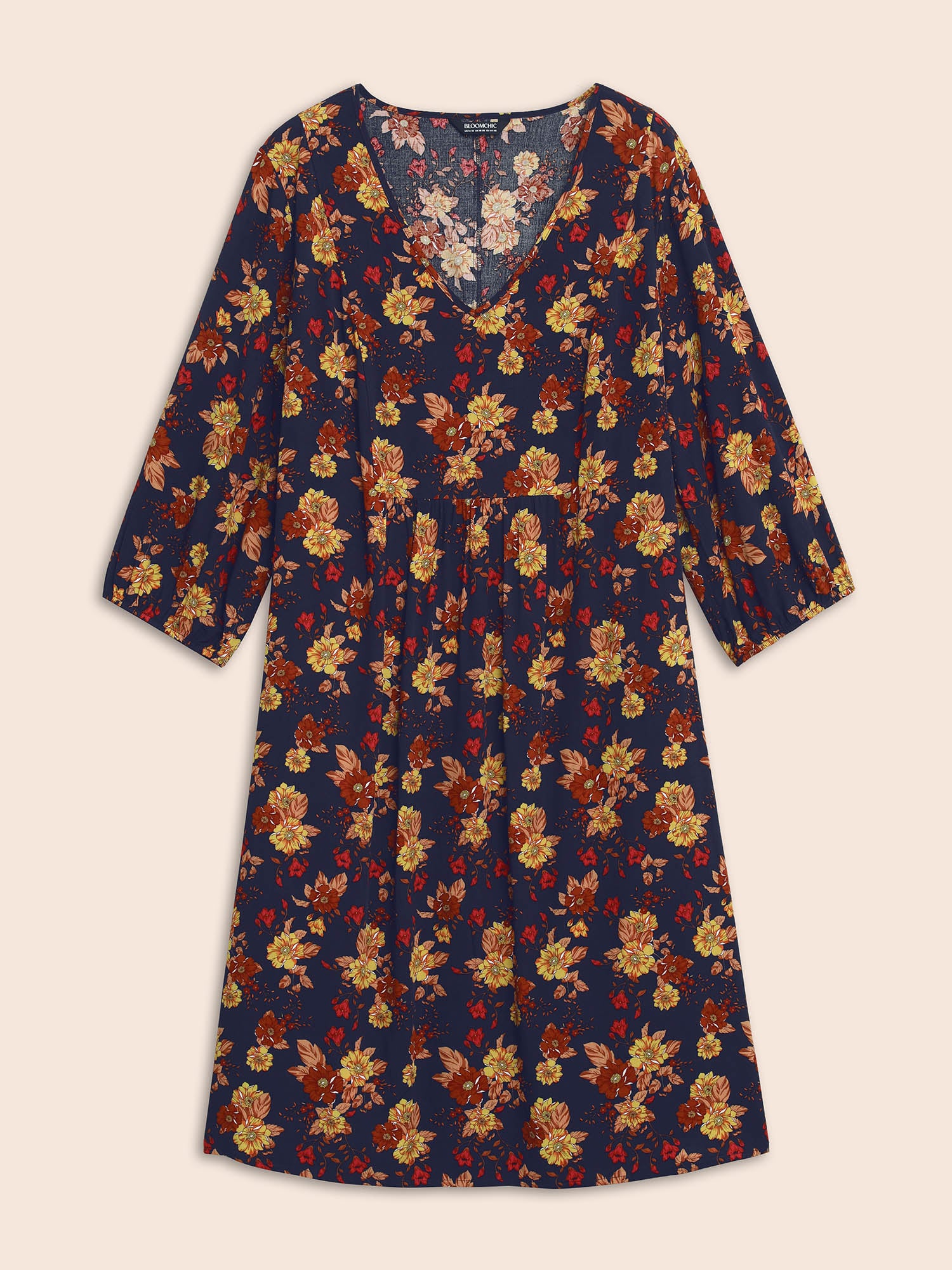 Supersoft Essentials Floral Print Pocket V Neck Dress