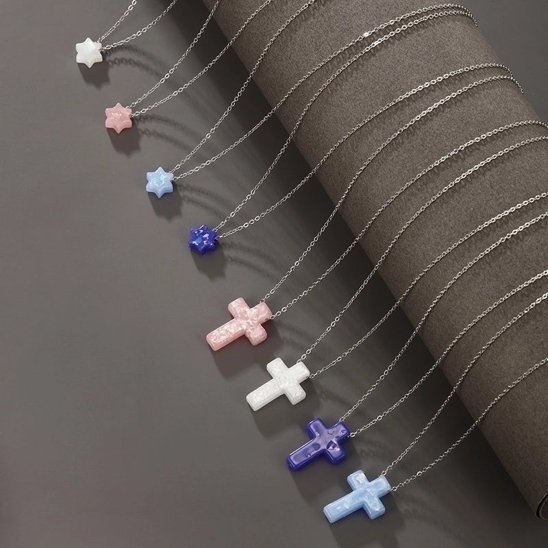304 Stainless Steel Plastic XUPING Minimalist Hexagram Cross Pendant Necklace