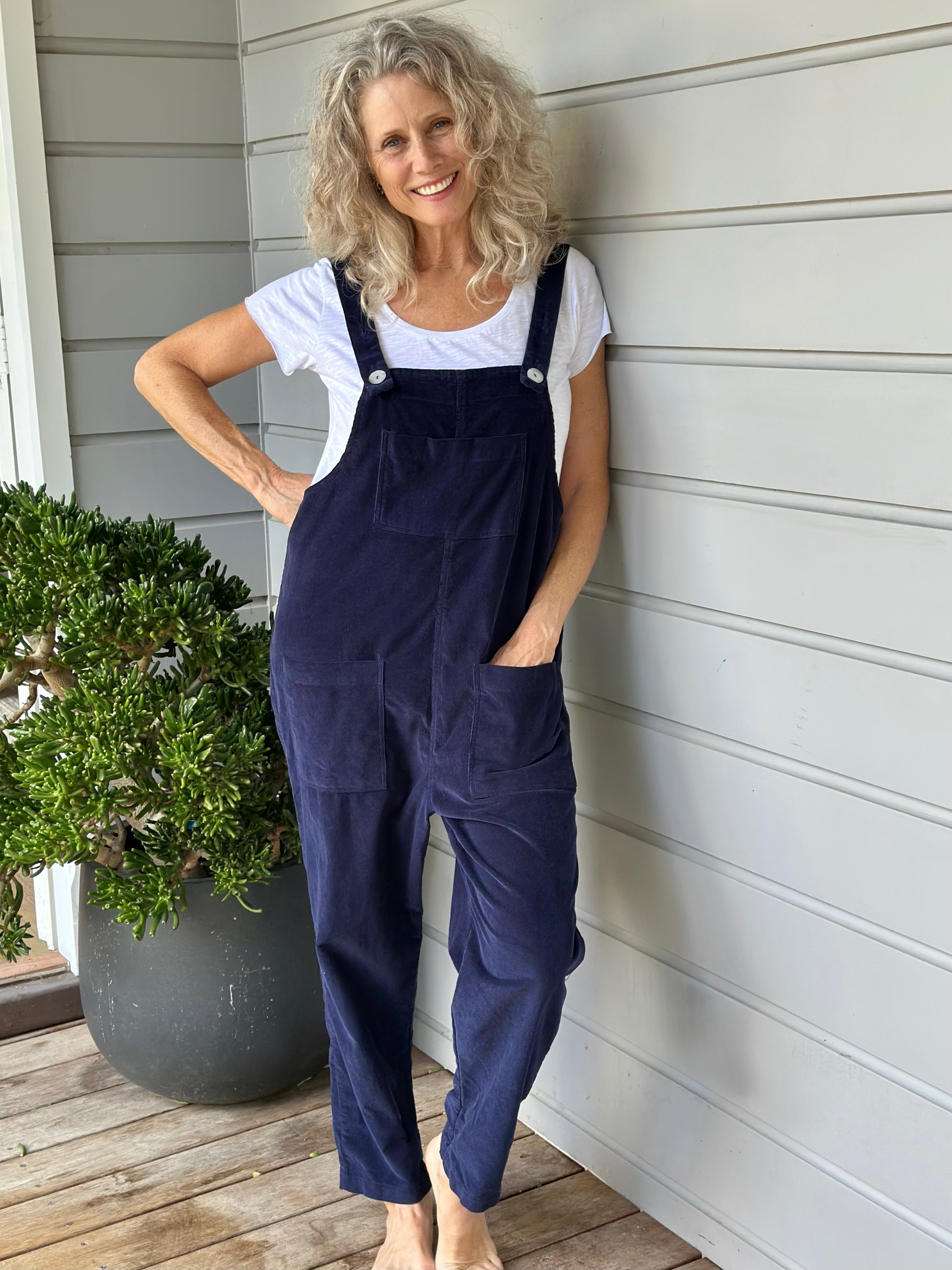 overalls - indigo cord