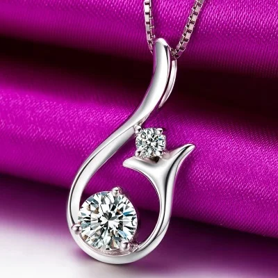 Mermaid Pendant Female Short Clavicle Chain 925 Silver Necklace yiwu Manufacturer