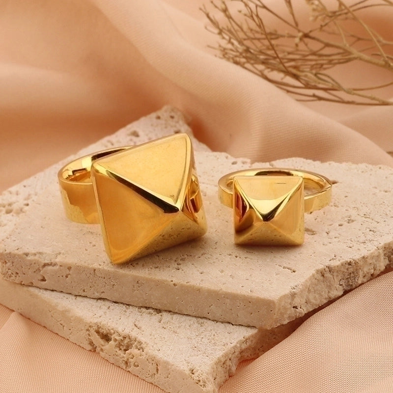 Stainless Steel 18K Gold Plated Fashion Geometric No Inlaid