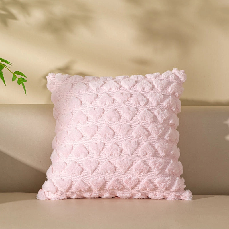 Valentine'S Day Elegant Lady Minimalist Heart Shape Plush Pillow Cases Couch & Sofa Decor