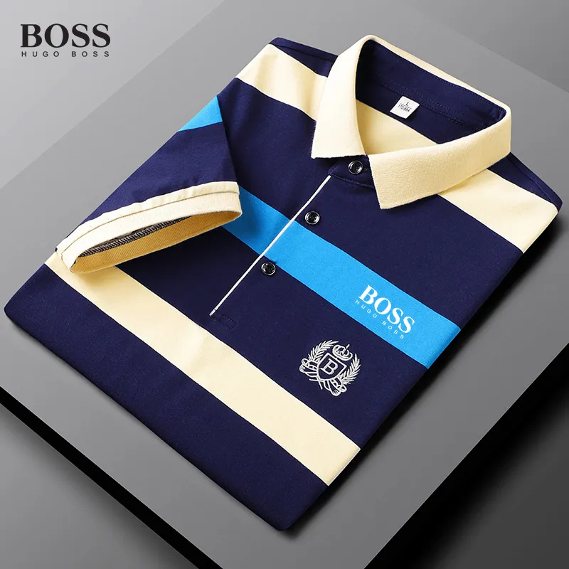 BOSS Stripe Short Sleeve Polo Shirt for Men