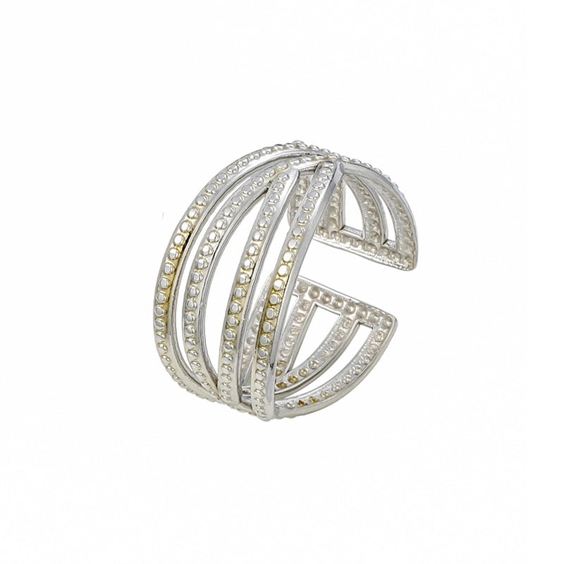 Elegant Leaves Flower Titanium Steel Open Rings