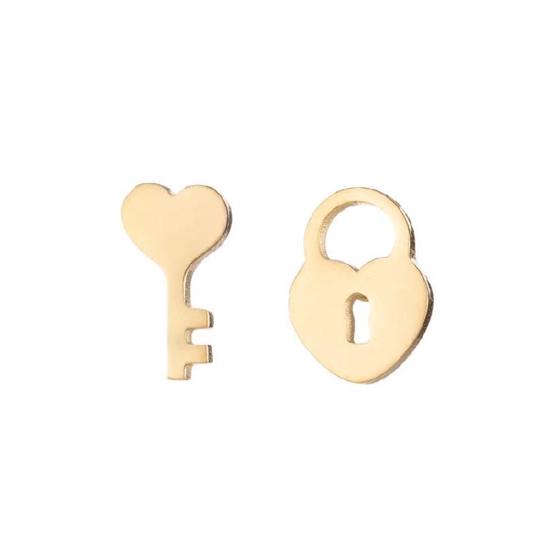Minimalist Heart Shape Flower Stainless Steel Ear Studs 1 Pair