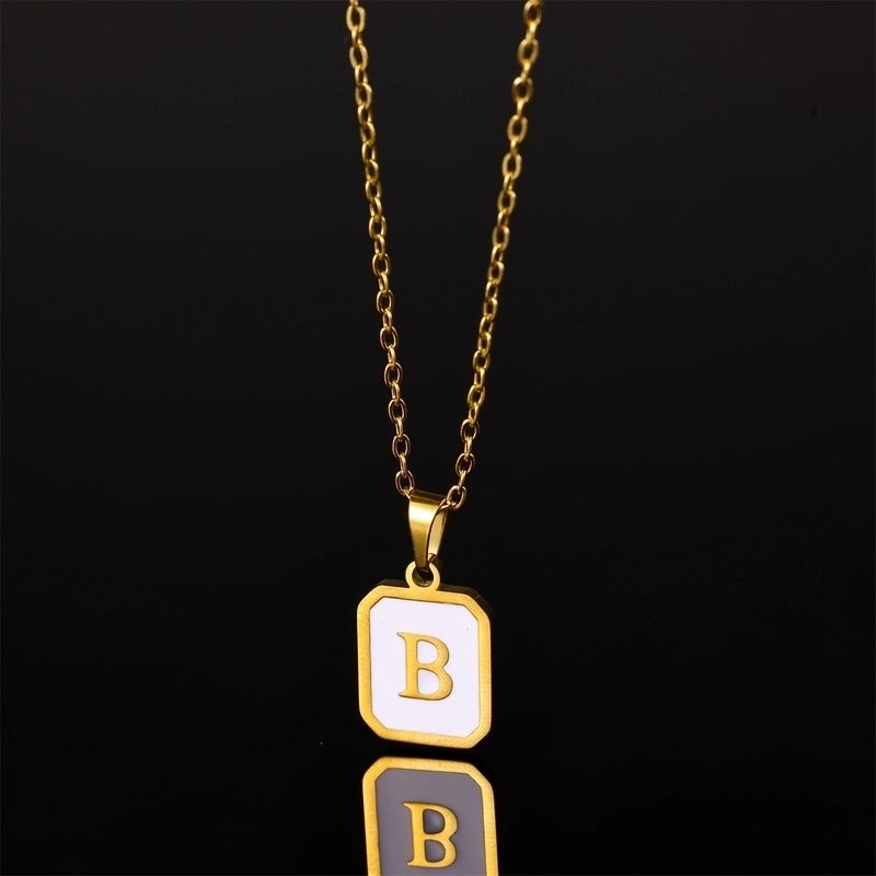 Casual Minimalist Artistic Letter Stainless Steel Plating Pendant Necklace