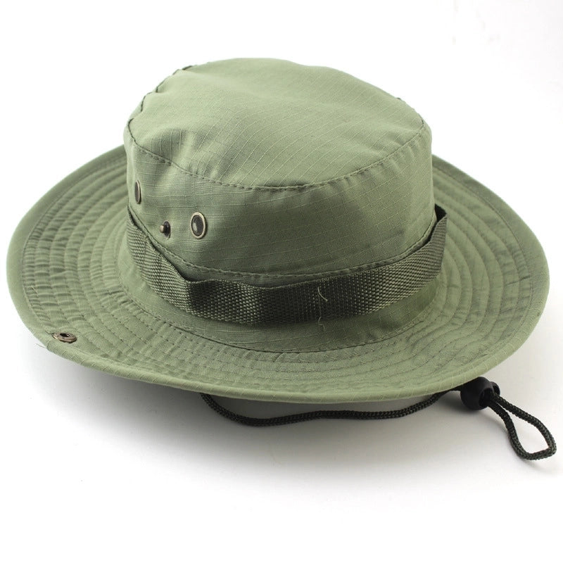 Adults Casual Solid Color Camouflage Flat Eaves Bucket Hat