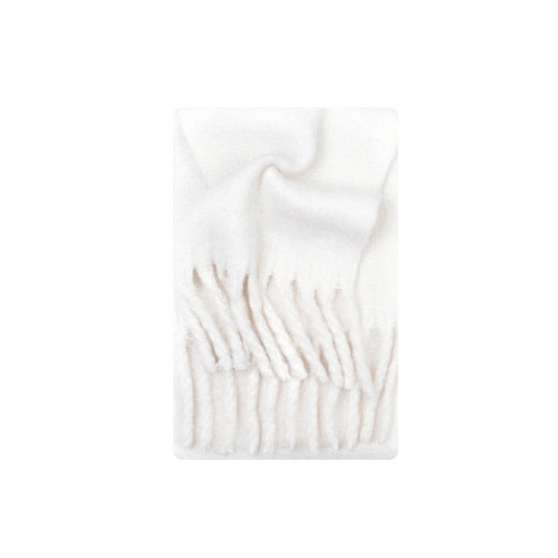 320G 20-Color Thickened Cashmere-like Solid Color Tassel Scarf Women's Winter Atmosphere Scarf Plus Size Soft Shawl