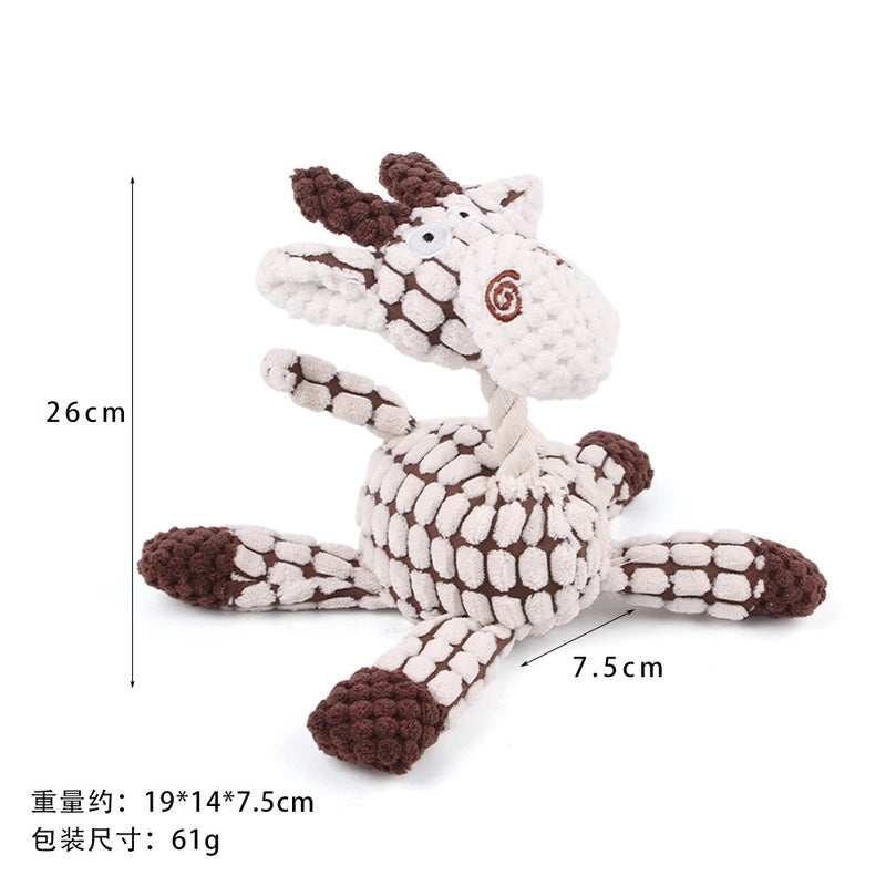 Cute Dog Teething Corduroy Sounding Plush Toy