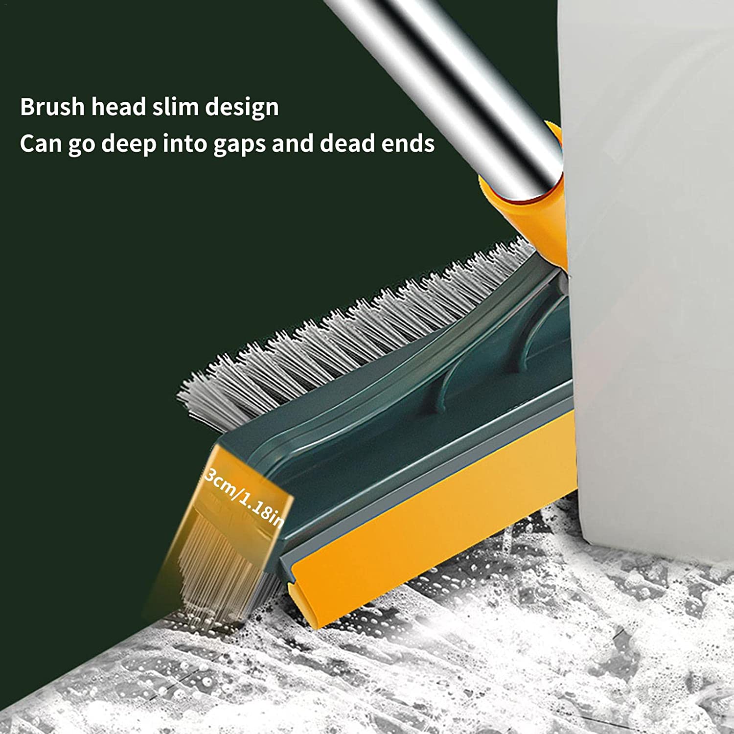 3 In 1 Floor Scrub Brush. 180° Rotating Household Cleaning Brush