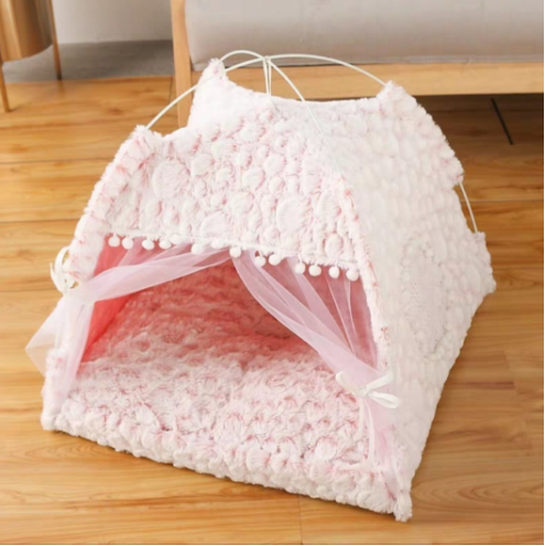 Semi-enclosed bed for pets