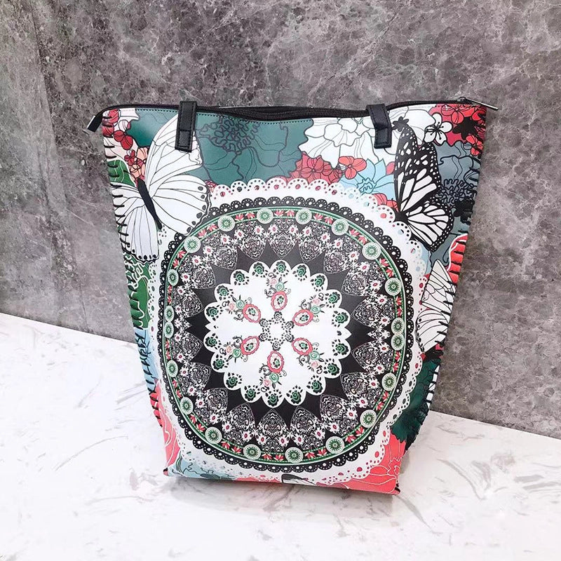 Women's Large Pu Leather Geometric Basic Vacation Bucket Zipper Shoulder Bag