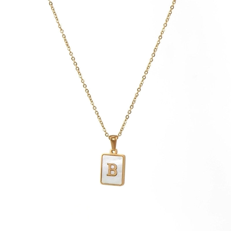 Fashion Letter 304 Stainless Steel Artificial Pearls 18K Gold Plated Letters Plating Metal Necklace