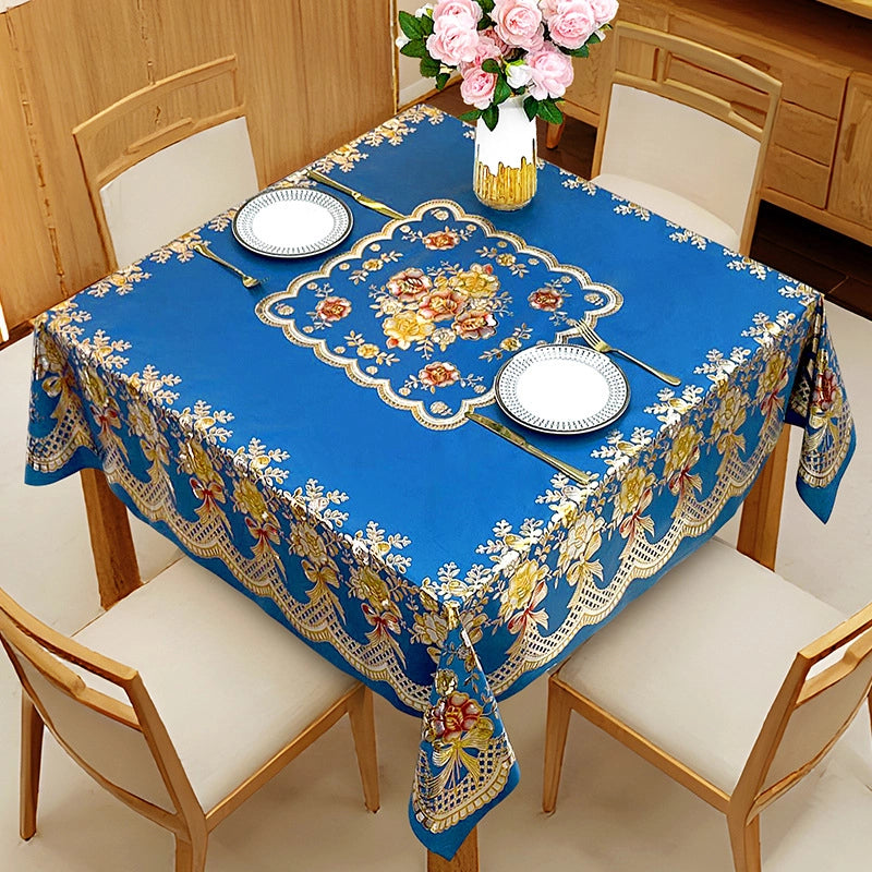 Elegant Classic Style Geometric Flower PVC Tablecloths Artificial Decorations