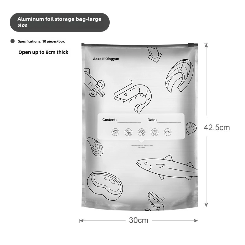Yoshizaki Aozaki Aluminum Foil Fresh-keeping Bag Food Grade Refrigerated Sealed Bag Refrigerator Freezer Tin Foil Compact Bag