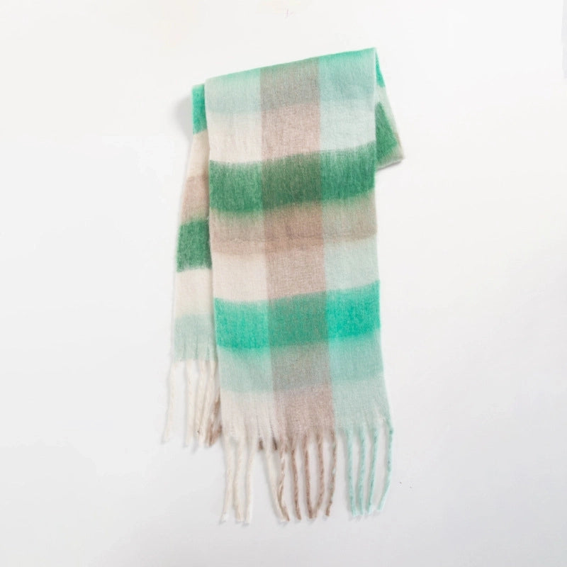 Women's Sweet Color Block Polyester Scarf