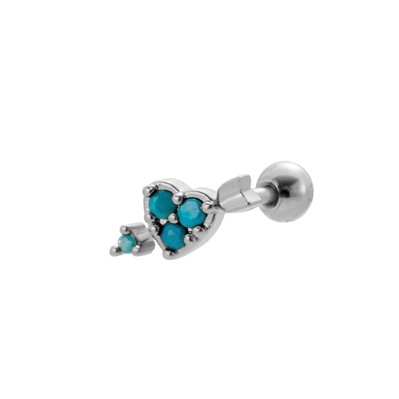 1 Piece Ear Cartilage Rings & Studs Sweet Heart Shape Flower 316L Stainless Steel  Copper Plating Inlay Zircon