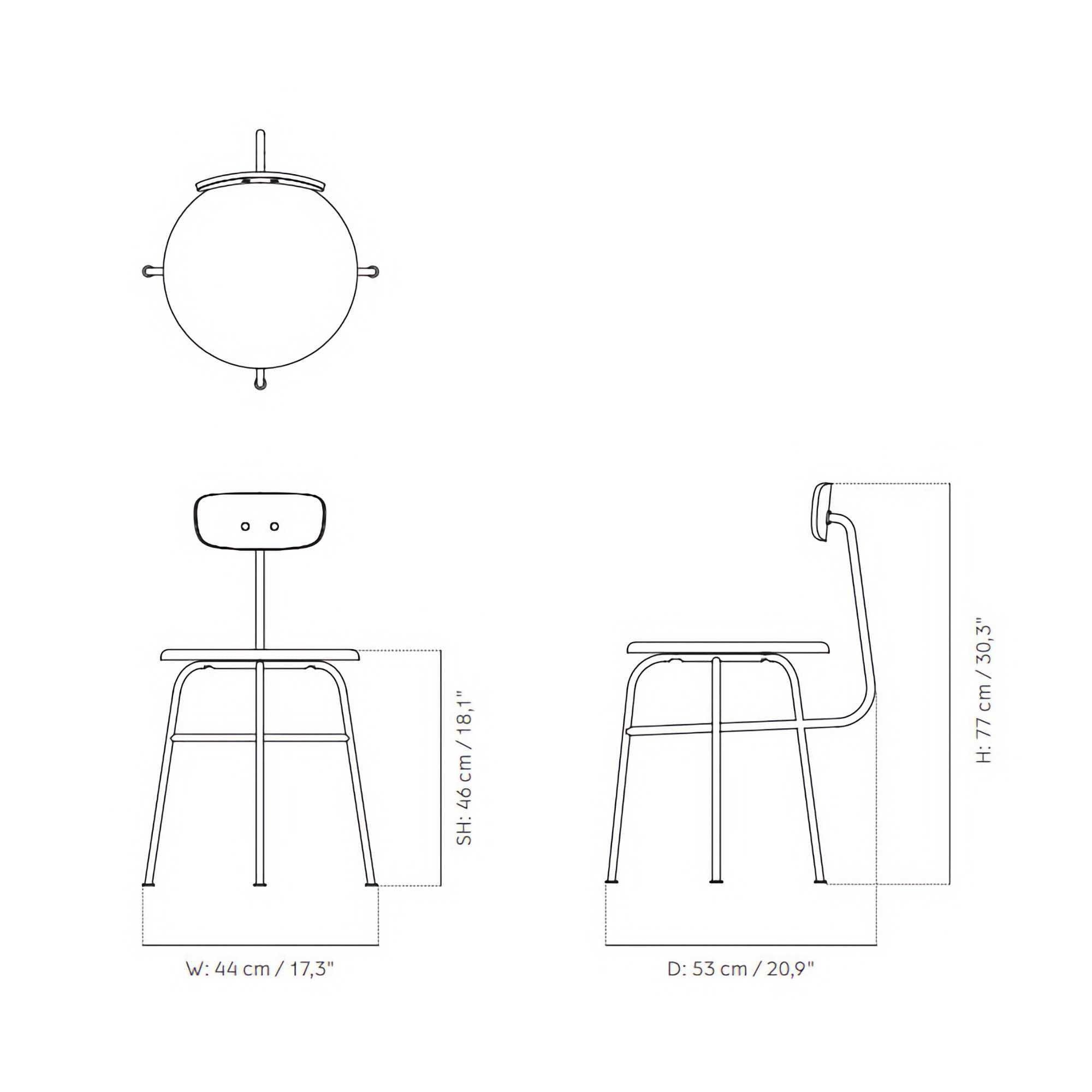 Audo Copenhagen Column table round with star base ?80 & Afteroom Dining Chair Combo