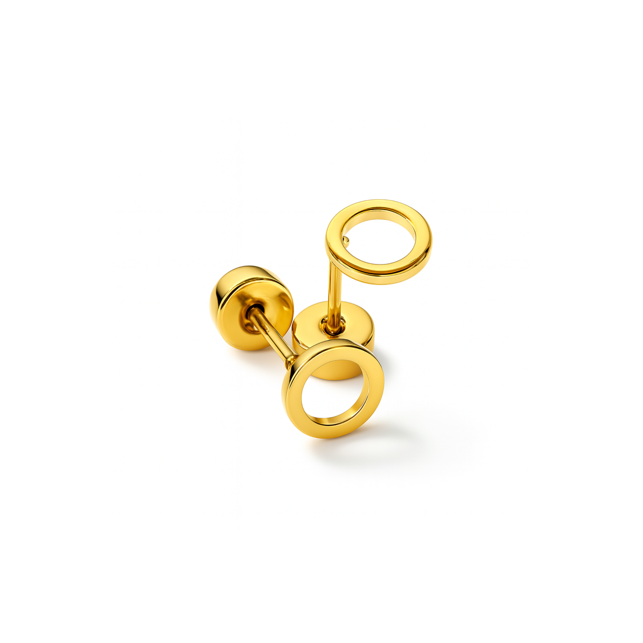 Hollow circle studs - Gold