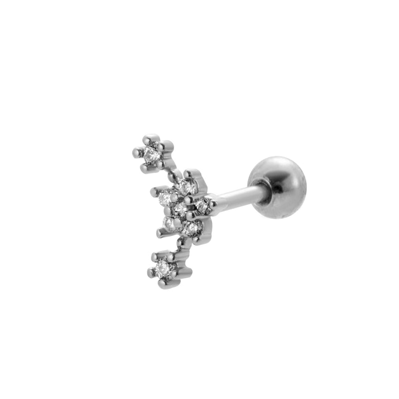 1 Piece Ear Cartilage Rings & Studs Sweet Heart Shape Flower 316L Stainless Steel  Copper Plating Inlay Zircon Ear Cartilage Rings & Studs