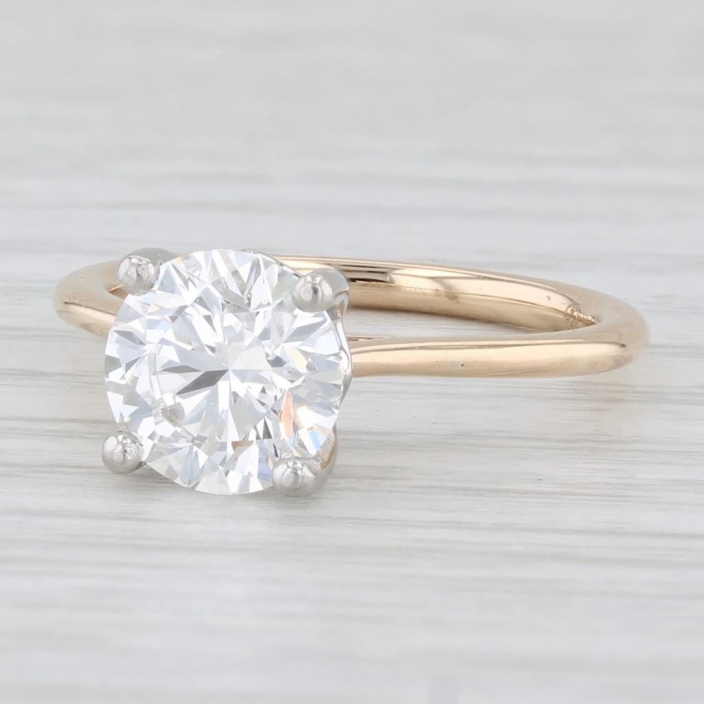 2.14ct Lab Created Diamond Solitaire Ring 14k Yellow Gold Size 6.5 GIA VVS2 G