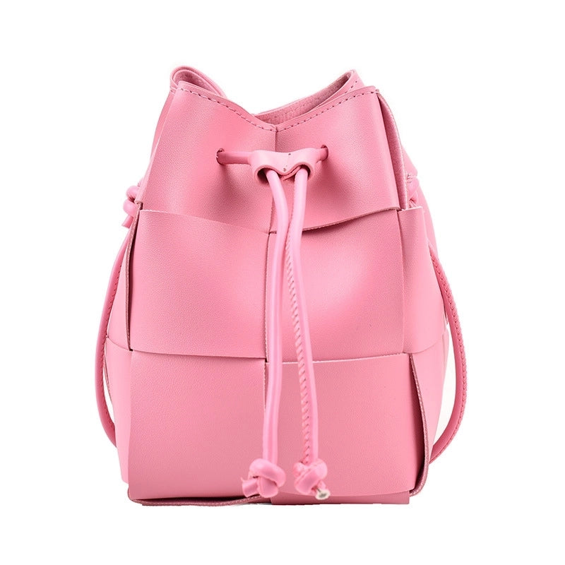 Women's Mini All Seasons Pu Leather Solid Color Classic Style Bucket String Bucket Bag