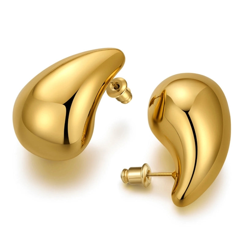1 Pair Minimalist Commute Water Droplets Plating Stainless Steel Ear Studs