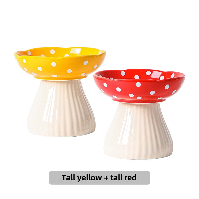 Cat Bowl Ceramic High Leg Protection Cervical Spine Anti-knock Pet Supplies Dog Rice Bowl Cat Food Basin Water Bowl Cat Food Bowl