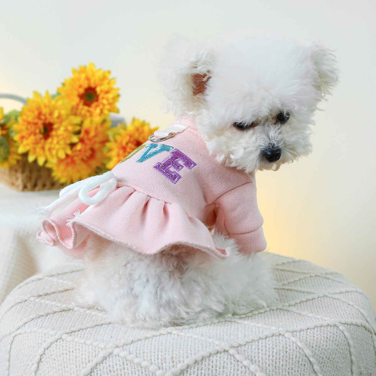 Love Letter Printed Dog Cat Dress Harness