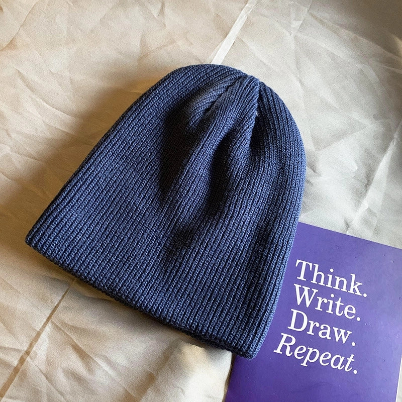 Unisex Basic Solid Color Eaveless Wool Cap