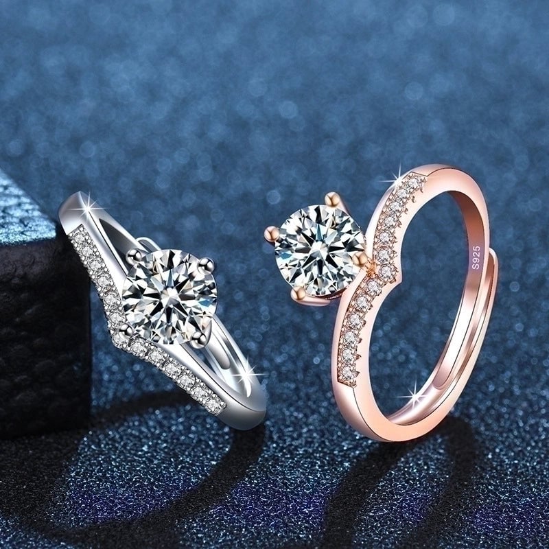 Minimalist Geometric Copper Plating Inlay Artificial Gemstones Rings