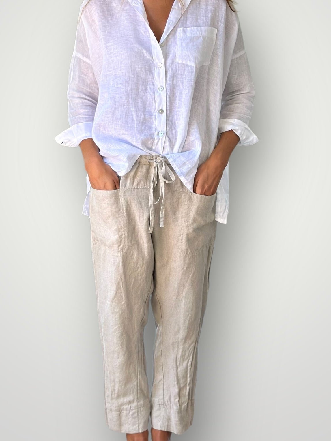 darcy pants - natural linen