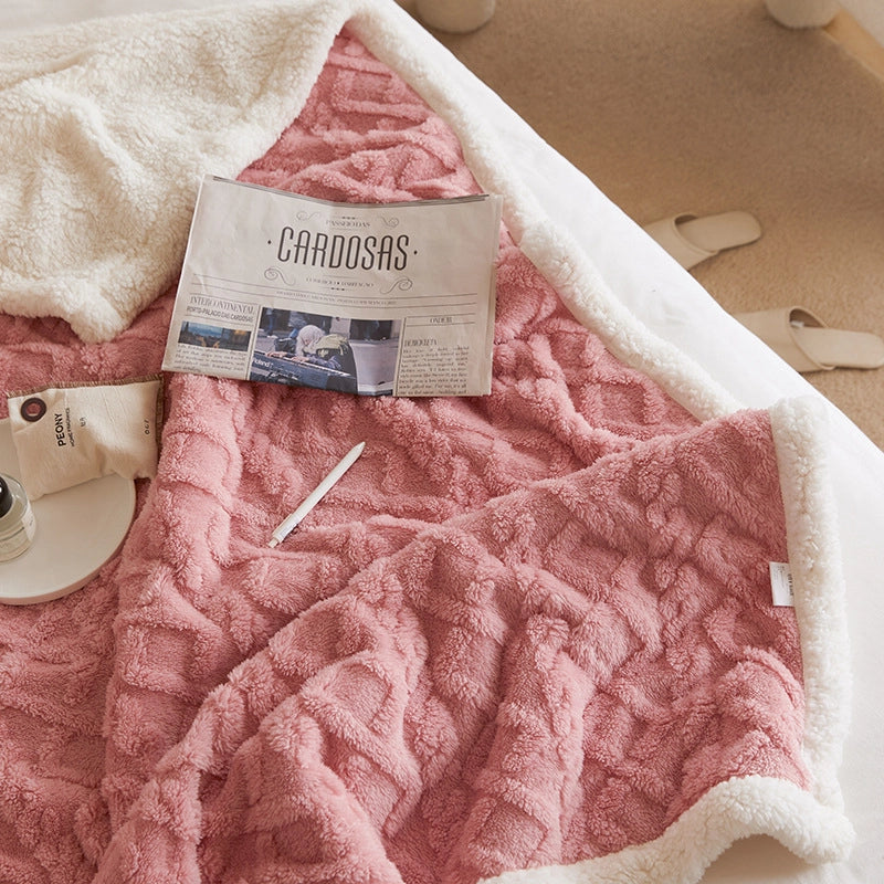 Lamb Wool Tower Velvet Blanket Winter Coral Fleece Nap Blanket Multi-color Autumn And Winter Office Blanket