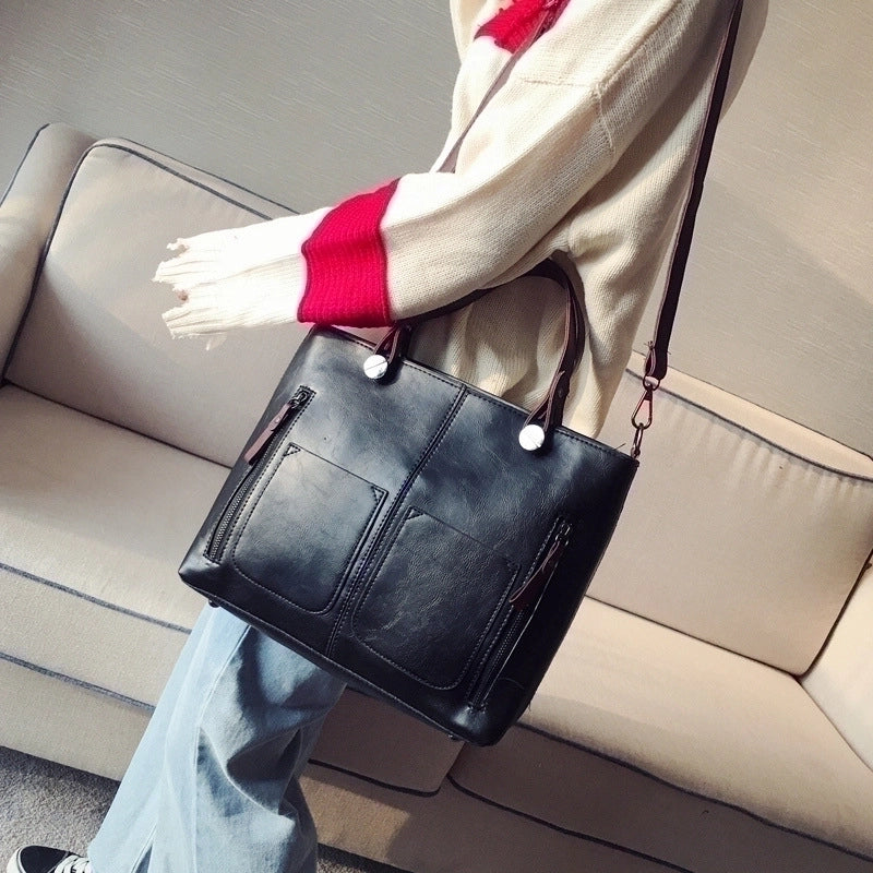 Large Pu Leather Streetwear Tote Bag Handbag
