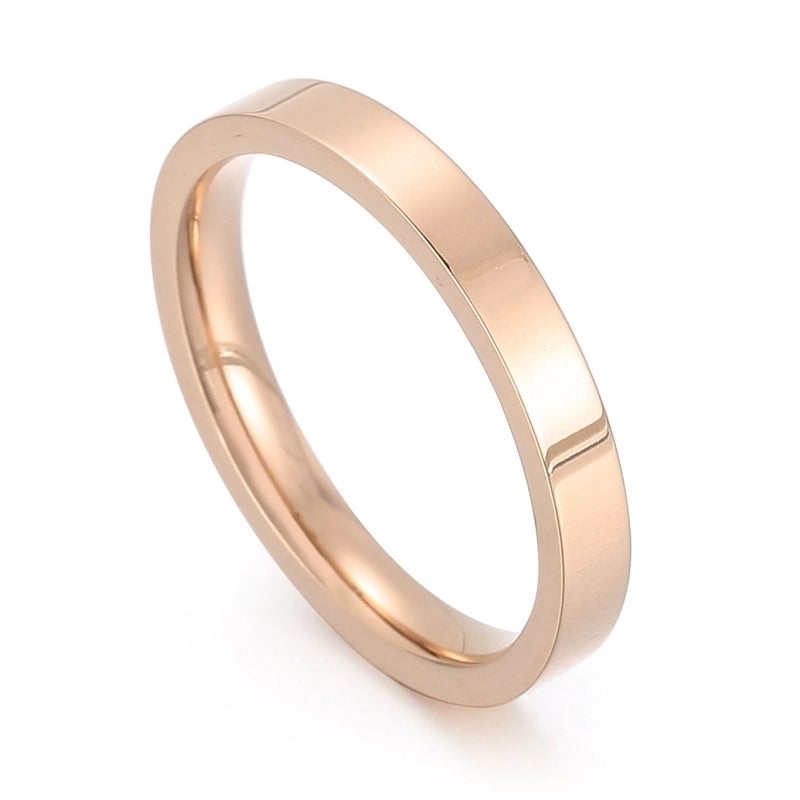 Fashion Round Stainless Steel 18K Gold Plated Rings
