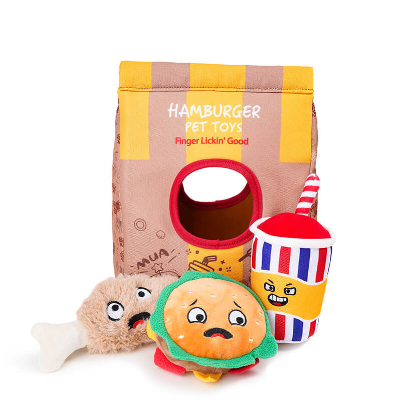 Fun Potato Chips Burger Squeaky Dog Chew Toy