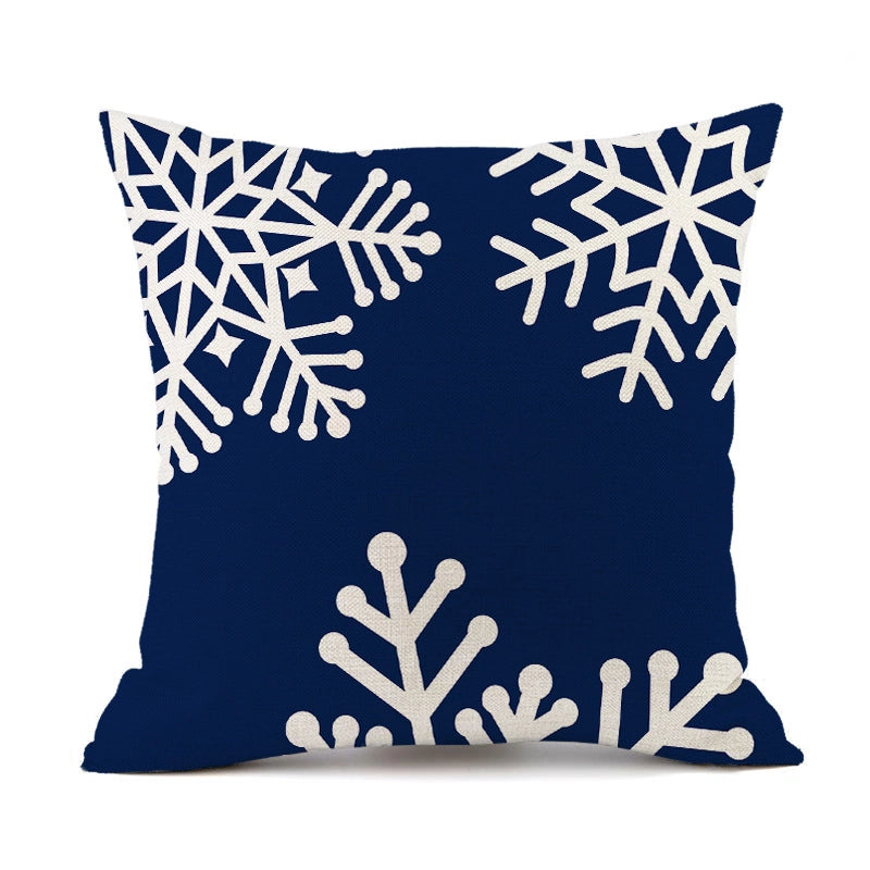 Christmas Casual Classical Vacation Snowflake Linen Pillow Cases Couch & Sofa Decor